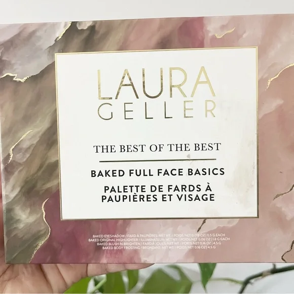 NWOT Laura Geller Baked Full Face Basics Palette Makeup Box Pink and Gold - Picture 6 of 6